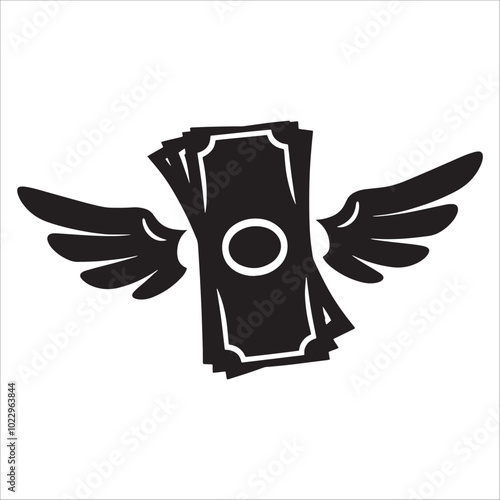Flying Dollar  Silhouette 
