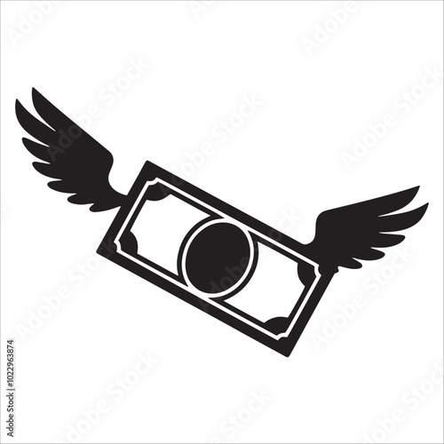 Flying Dollar  Silhouette 