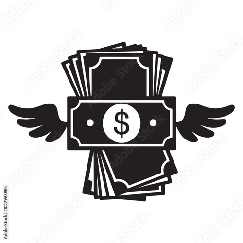 Flying Dollar  Silhouette 