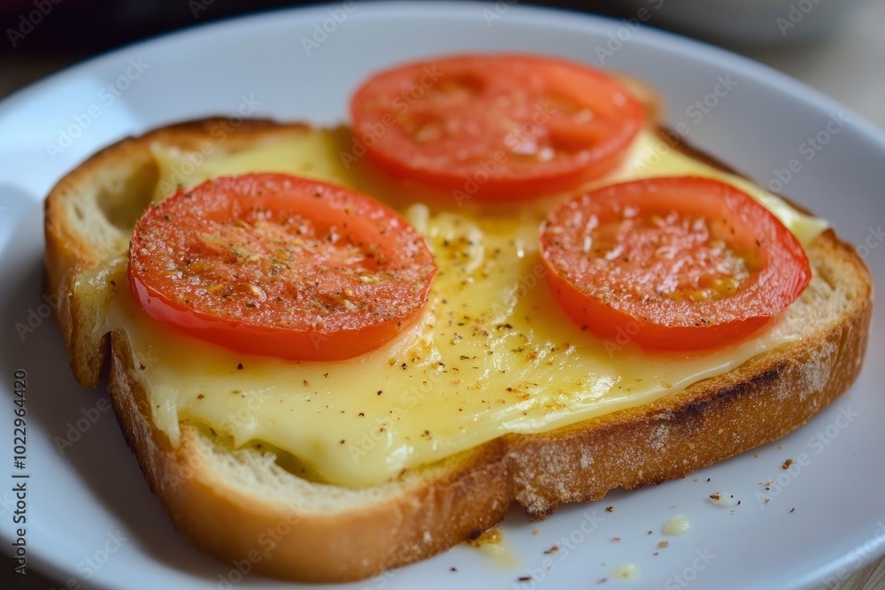 square bread toast with cheese tomatoes - generative ai square bread toast with cheese tomatoes - generative ai