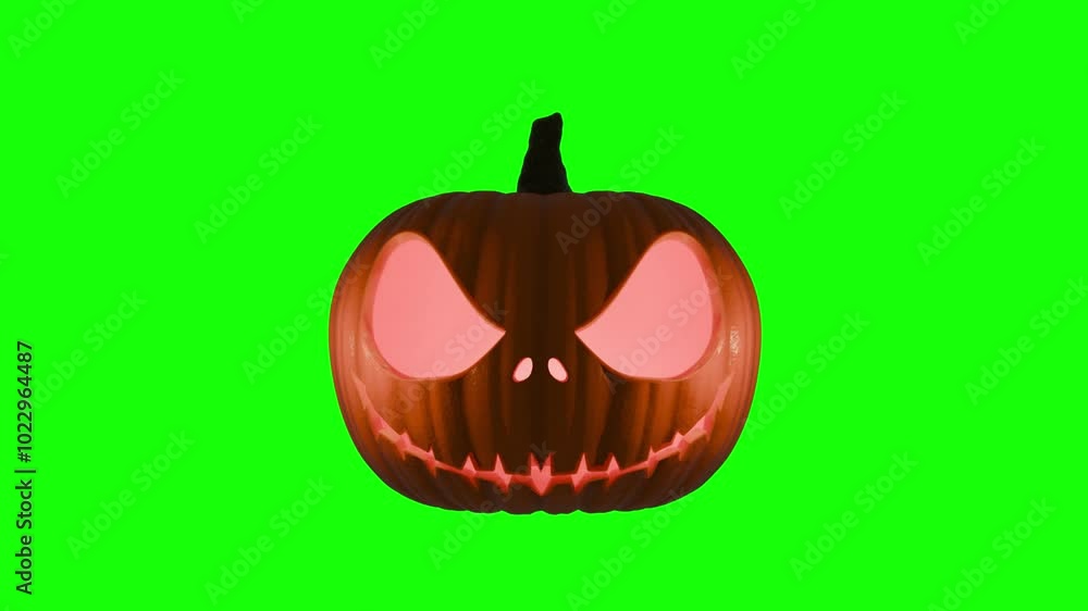 3D Rendered Animation Jack O' Lantern. Halloween Asset. Green Screen background. 4K resolution loop animation. 3D Rendered Animation Jack O' Lantern. Halloween Asset. Green Screen background. 4K resolution loop animation.