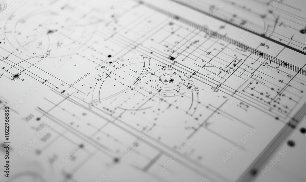 Hand-drawn engineering schematic on paper. Hand-drawn engineering schematic on paper.