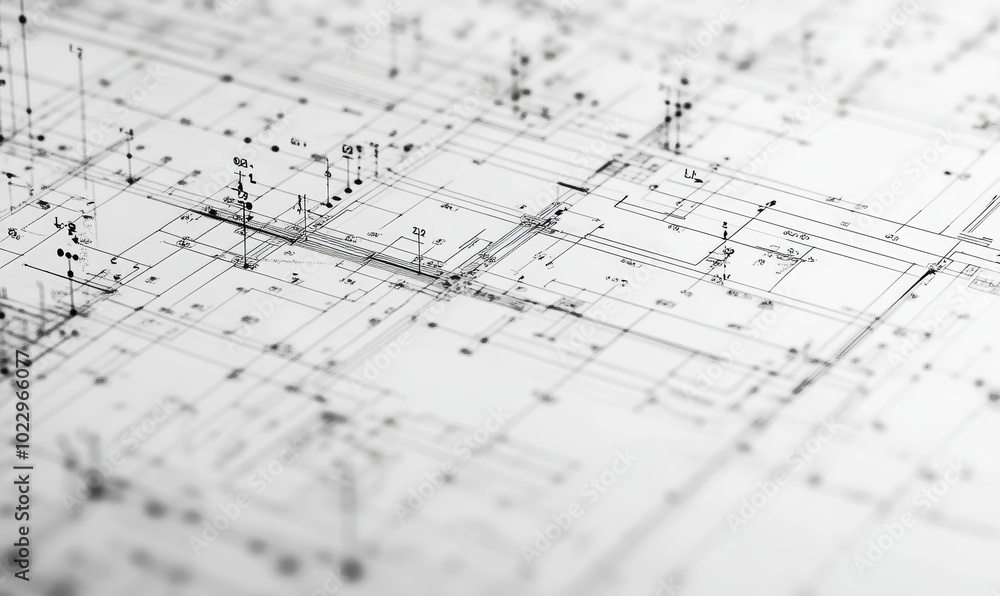 A black and white blueprint with lines and numbers. A black and white blueprint with lines and numbers.