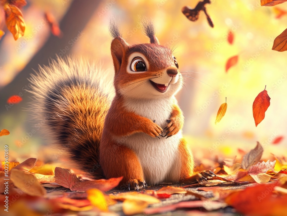 Chipmunk in Autumn Setting Chipmunk in Autumn Setting