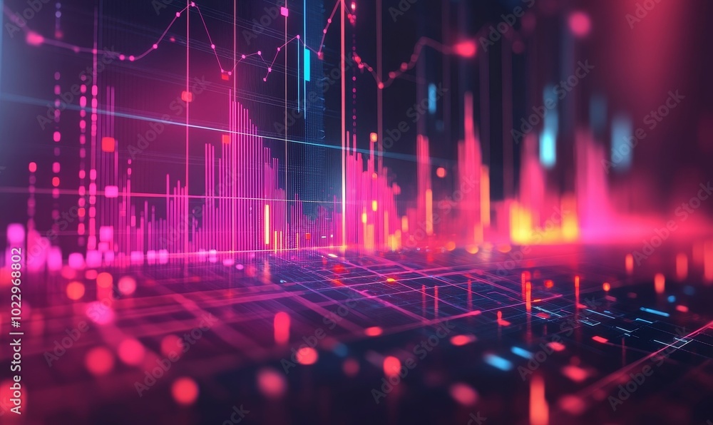 Abstract digital data with neon lights. Abstract digital data with neon lights.