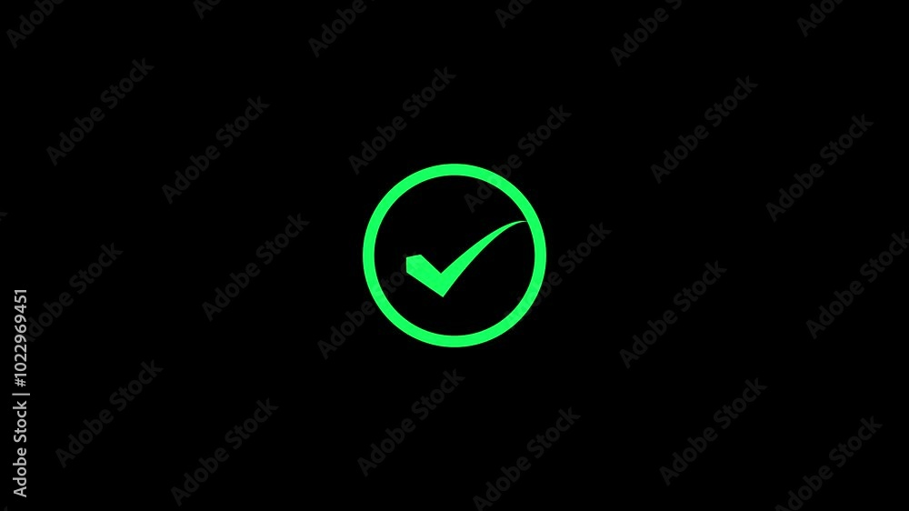 Simple check mark icon animation. Simple check mark icon animation.