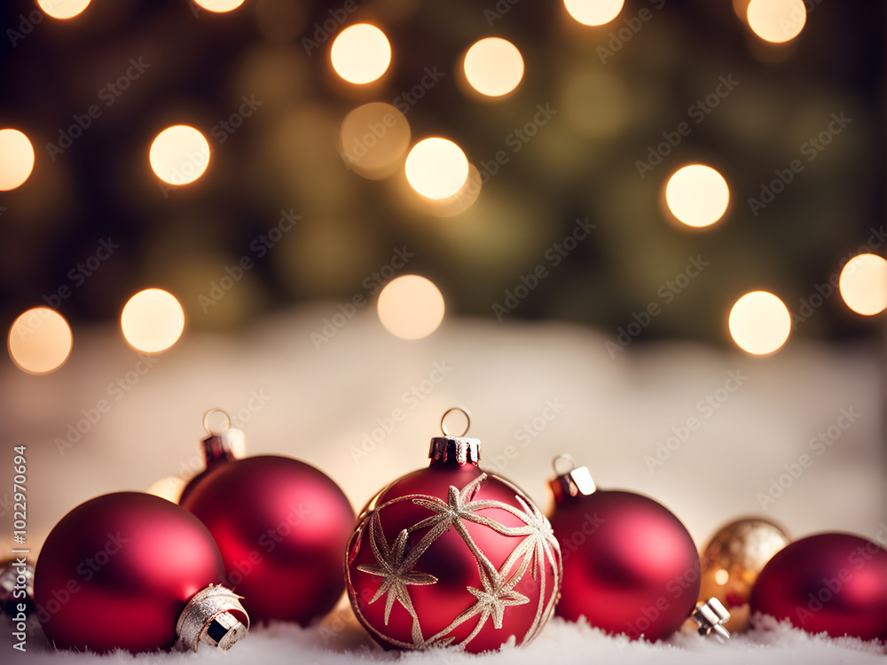 Abstract Advent Background - Christmas Decoration With Ornament And Defocused Lights. Abstract Advent Background - Christmas Decoration With Ornament And Defocused Lights.
