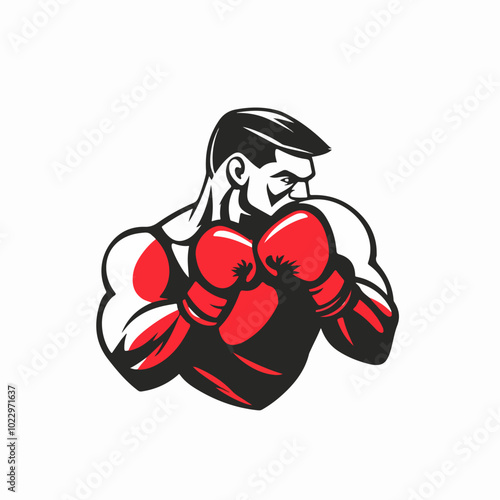 Illustration of a sportsman engaged in boxing. Sportsman boxer. Boxing.