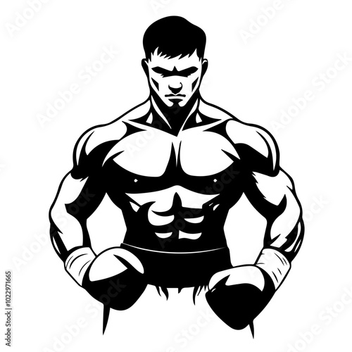 Illustration of a sportsman engaged in boxing. Sportsman boxer. Boxing.