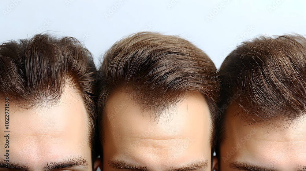Monthly timeline of hair restoration progress, showing before-and-after photos each month to document the gradual regrowth and thickening of hair Monthly timeline of hair restoration progress, showing before-and-after photos each month to document the gradual regrowth and thickening of hair
