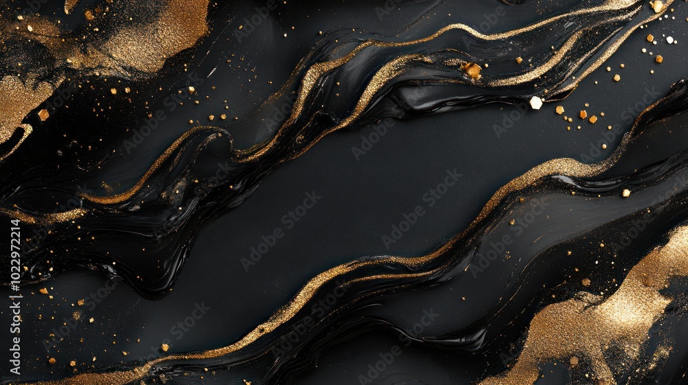 Black background with shimmering gold accents, Black background with shimmering gold accents,