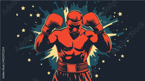 Illustration of a sportsman engaged in boxing. Sportsman boxer. Boxing.