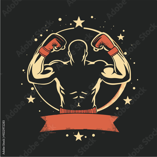 Illustration of a sportsman engaged in boxing. Sportsman boxer. Boxing.