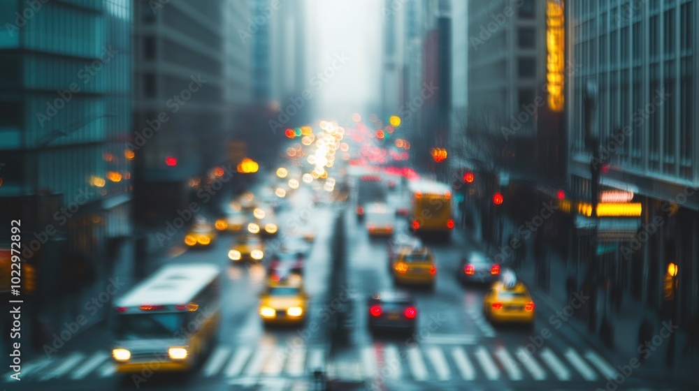 Fototapeta premium Blurred city traffic, 