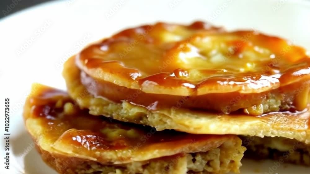 pancakes topped with melted caramel pancakes topped with melted caramel