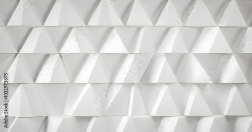 Fototapeta Naklejka Na Ścianę i Meble -  White abstract triangles wall geometrical background texture pattern