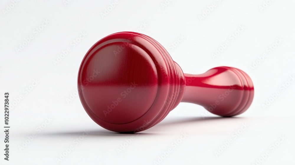 A red wooden object with a round top A red wooden object with a round top