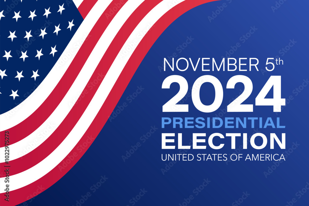November 2024 Presidential Election Poster with American Flag Design November 2024 Presidential Election Poster with American Flag Design
