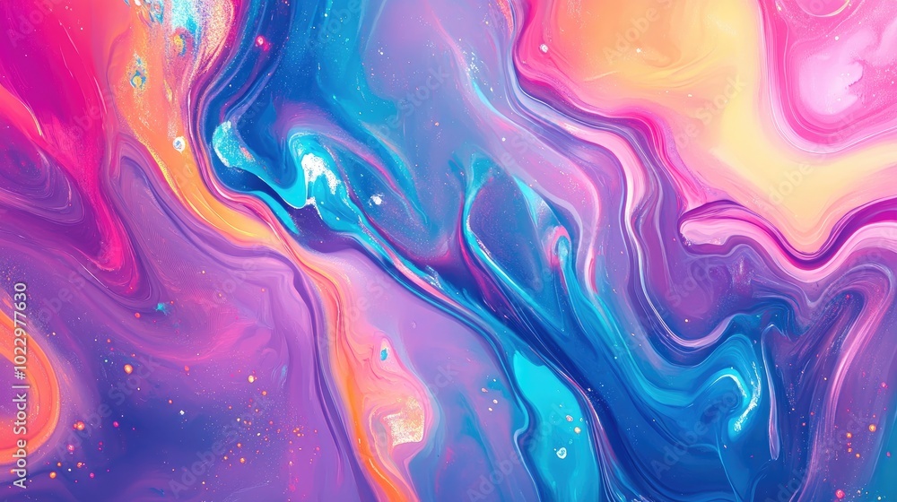Colorful abstract 2D cartoon background featuring enchanting fantasy ink patterns Fluid art with marble like designs and vibrant color combinations for creative projects Colorful abstract 2D cartoon background featuring enchanting fantasy ink patterns Fluid art with marble like designs and vibrant color combinations for creative projects