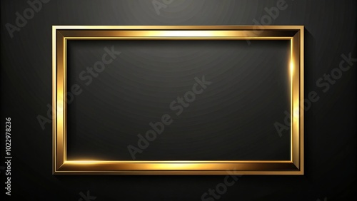 A striking gold frame against a rich black background, ideal for displaying elegant artwork and providing design inspiration for contemporary and classical aesthetics.