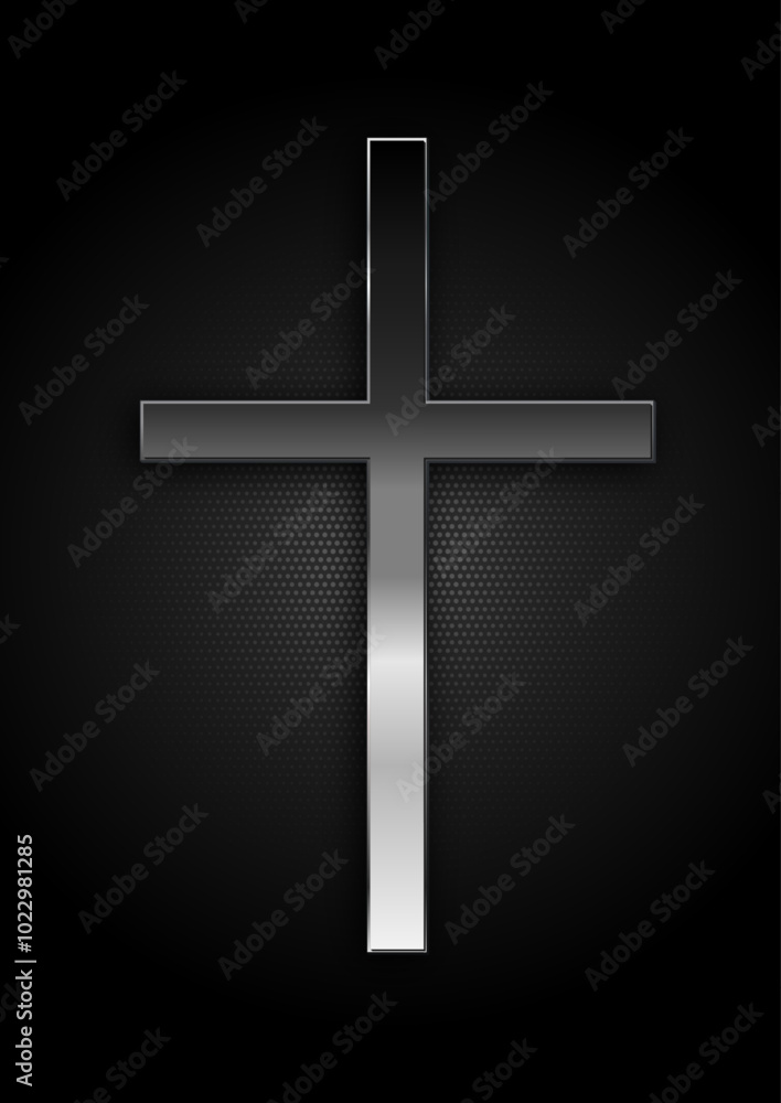 Christian cross background with modern metallic design Christian cross background with modern metallic design