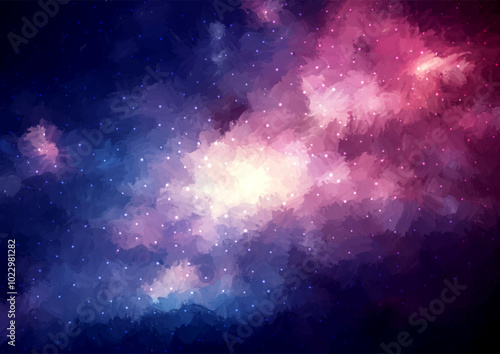 Abstract hand painted starry night sky background 