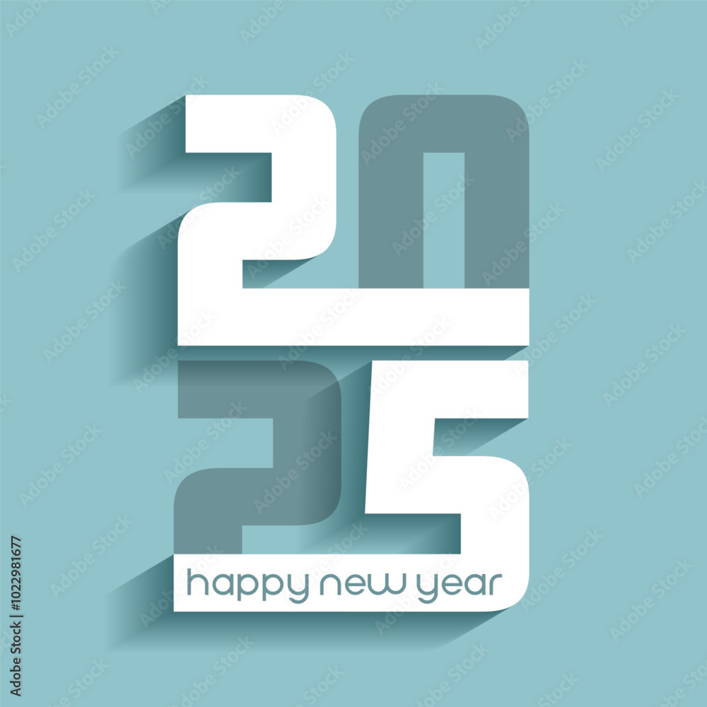 Modern Happy New Year typography design background Modern Happy New Year typography design background