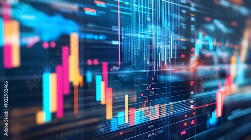 Abstract Display of Financial Data and Graphs