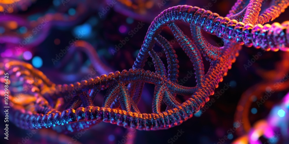 Obraz premium Colorful DNA Spiral Art