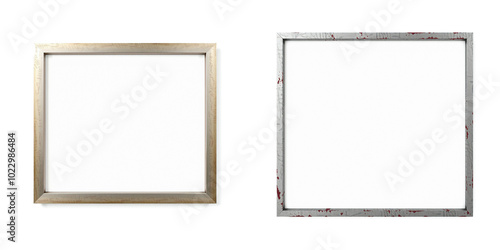 brushed metal frames and background for design, isolated on white