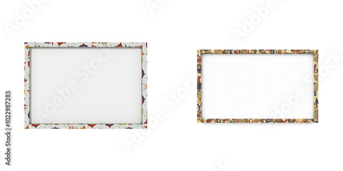 colorful contemporary frame isolated on white, background and border for design