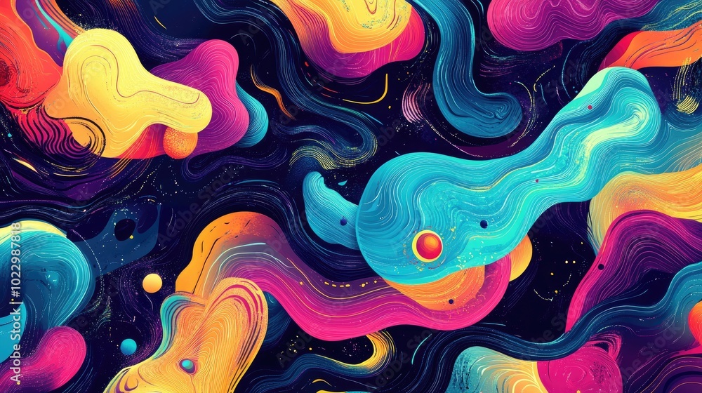 Colorful Psychedelic Wave Patterns Colorful Psychedelic Wave Patterns
