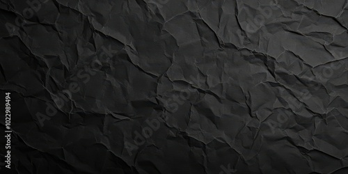 Crumpled Black Paper Background for Design Use