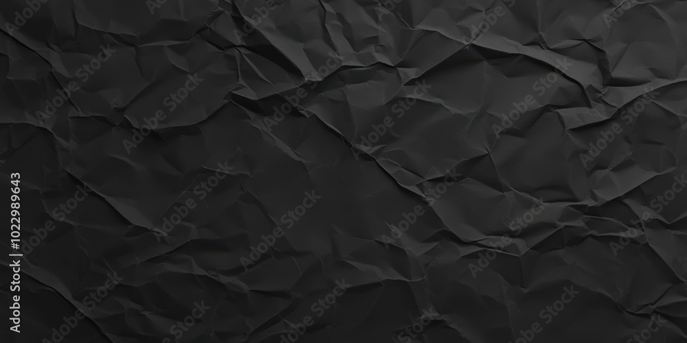 Textured Black Crumpled Paper Background Textured Black Crumpled Paper Background