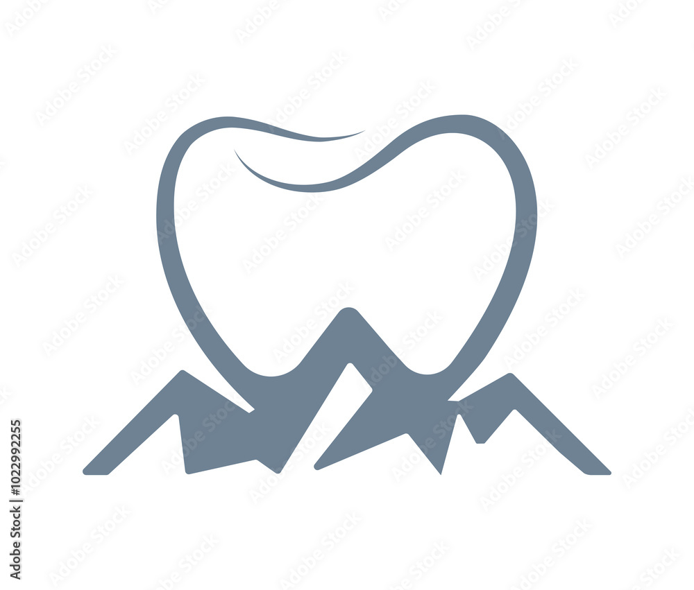 Tooth icon combined with iceberg for dental clinic logo, toothpaste and for oral hygiene. Vector illustration Isolated Tooth icon combined with iceberg for dental clinic logo, toothpaste and for oral hygiene. Vector illustration Isolated