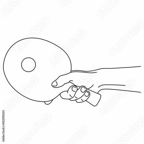 Serving in table tennis outline vector