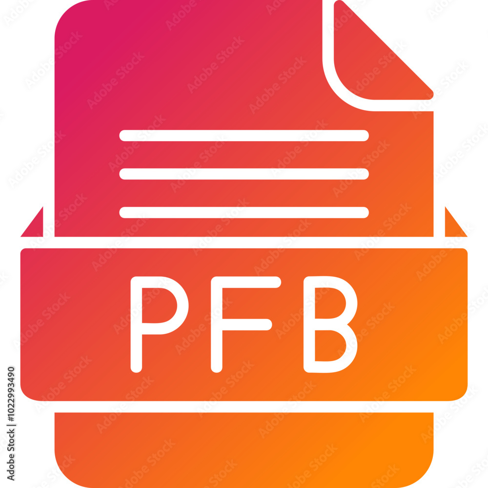 PFB File Format Vector Icon Design PFB File Format Vector Icon Design