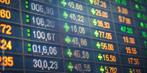 Close-up of a stock exchange ticker displaying live global market updates



