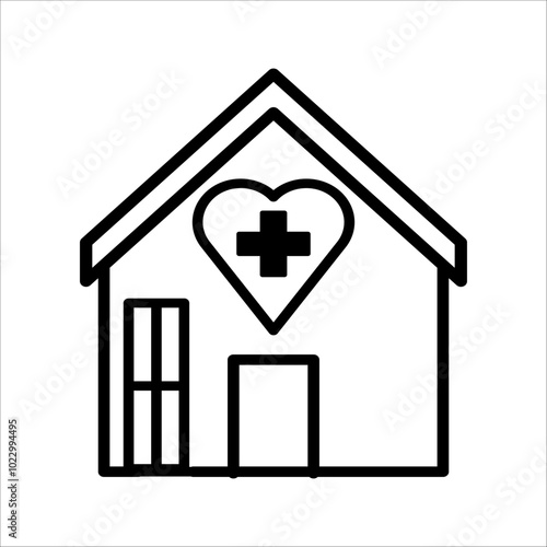 Simple house symbol icon. Building icon. Vector illustration.