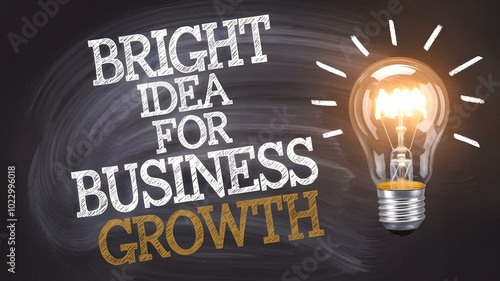 Inspiring Innovation: A Vibrant Light Bulb Symbolizing Bright Ideas for Business Growth and Strategies on a Chalkboard Background