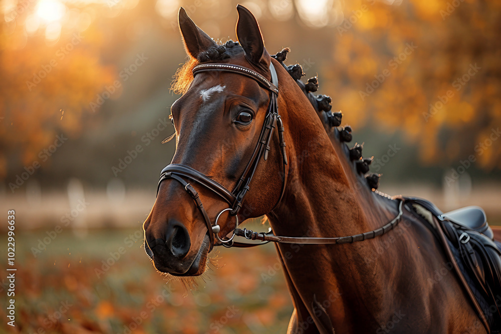 Obraz premium Generative AI photo realistic image, equitation lesson people connected with horses friends love