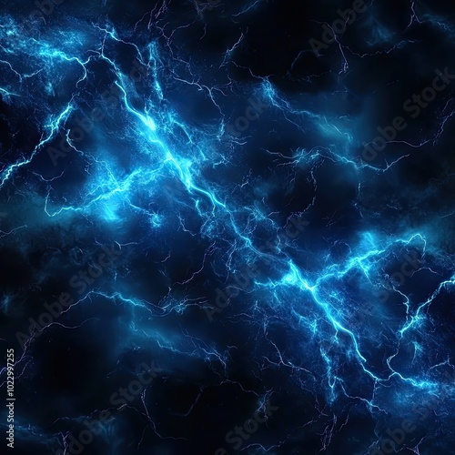 Blue lightning storm, abstract night sky, electric energy, cosmic light, digital background, electric lightning, glowing blue energy