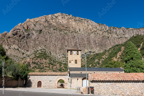 Monastery of Saint Mary of Alaon from the 12th century in Sopeira. Huesca, Aragon, Spain. photo