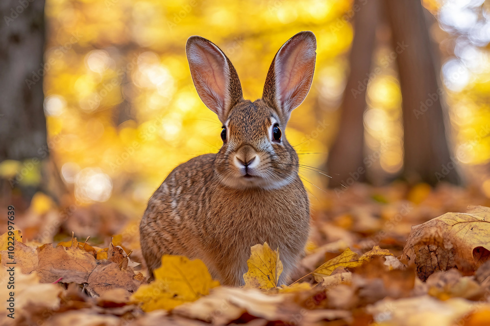 An animal in a autumn forest designed with with generative ai technology An animal in a autumn forest designed with with generative ai technology