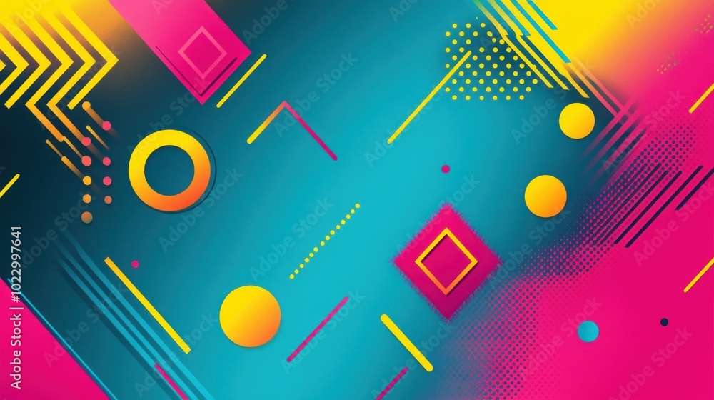 Obraz premium Abstract graphic design with vibrant colors and geometric shapes.