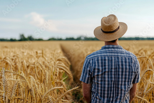 Happy person gathering harvest bounty fall summer season, farmland marsh garden Generative AI