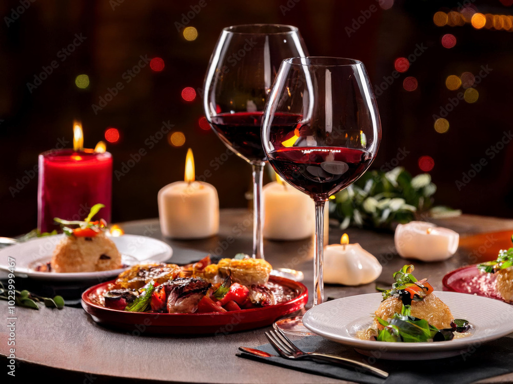 Christmas dinner table setting