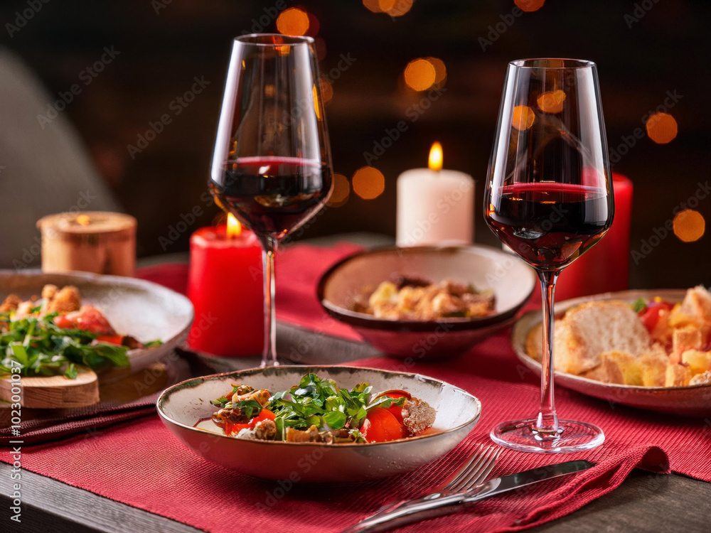 Christmas dinner table setting Christmas dinner table setting