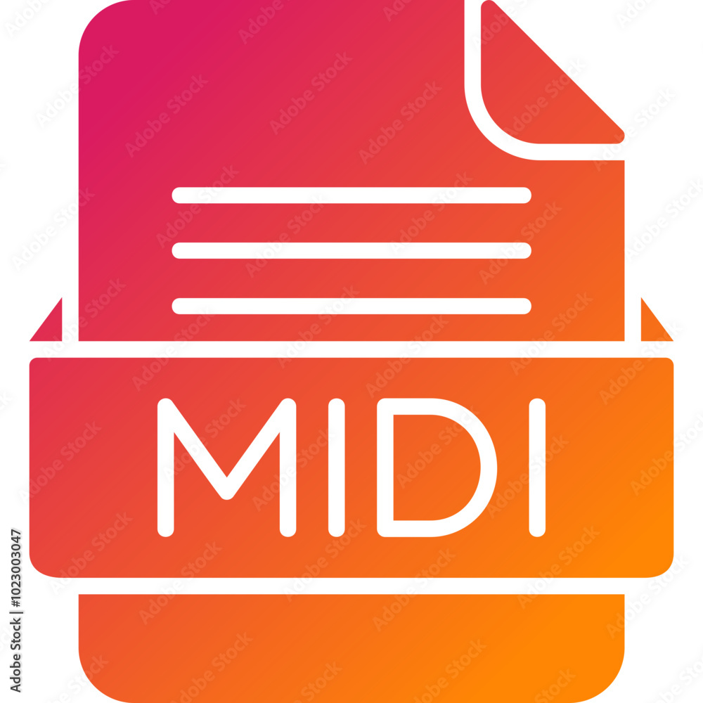 MIDI File Format Vector Icon Design MIDI File Format Vector Icon Design