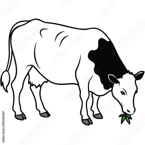 Simmental cow vector silhouette.